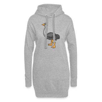 Strauß / Emu - Hoodie-Kleid - Grau meliert - Vorne
