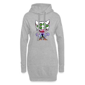 Schloss Katzen Augen - Hoodie-Kleid - Grau meliert - Vorne