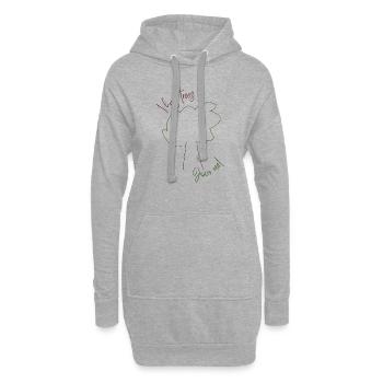 I hug trees - join me! - Hoodie-Kleid - Grau meliert - Vorne
