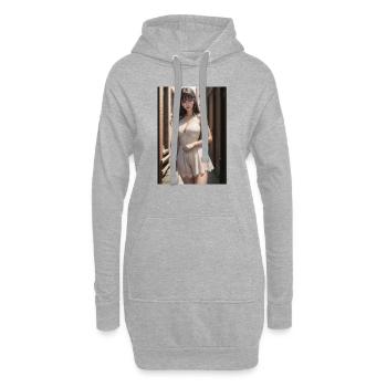 Woman in a alley, town,Generated AI - Hoodie-Kleid - Grau meliert - Vorne