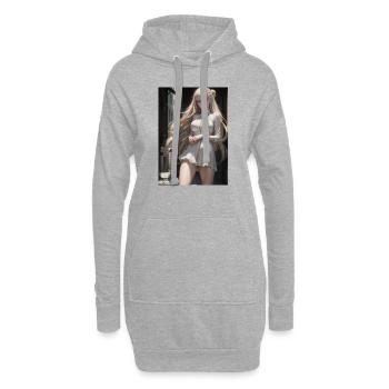 Femme dans une ruelle, ville,IA générée - Sweat-shirt à capuche long Femme - gris chiné - Devant