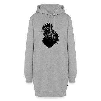 Poulet Poulailler Volaille Coq Ferme - Sweat-shirt à capuche long Femme - gris chiné - Devant