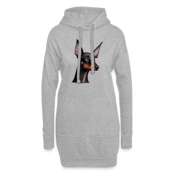 Doberman dresseur chien Doberman Doberman chiot - Sweat-shirt à capuche long Femme - gris chiné - Devant