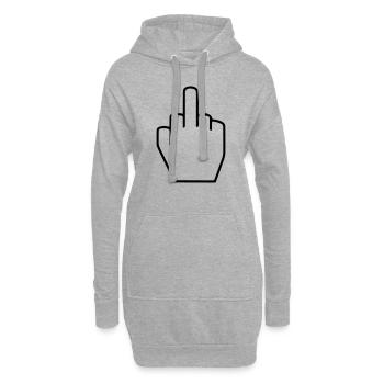 Finger, fick dich - Hoodie-Kleid - Grau meliert - Vorne