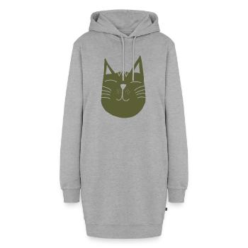 Skandinavische Katze Katzenliebhaber - Hoodie-Kleid - Grau meliert - Vorne