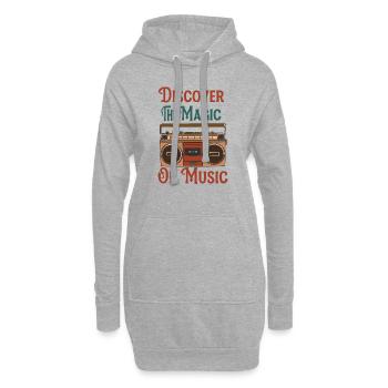 Découvrez de la musique - Sweat-shirt à capuche long Femme - gris chiné - Devant