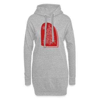 "Tree", Boho Line Art Design, Series "Xmas" - Hoodie Dress - heather grey - Front