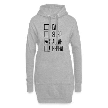 Eat Sleep Alaaf Repeat - Karneval - Hoodie-Kleid - Grau meliert - Vorne
