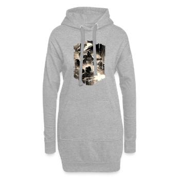 computer pc game technology gamer gaming modern - Hoodie Dress - heather grey - Front