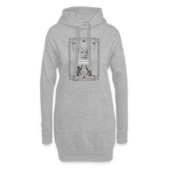 TAROT CHATS MYSTIQUES - Sweat-shirt à capuche long Femme - gris chiné - Devant