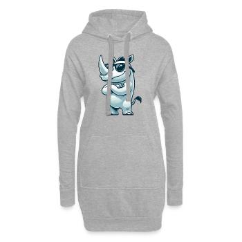 Nashorn Comic Sonnenbrille - Hoodie-Kleid - Grau meliert - Vorne