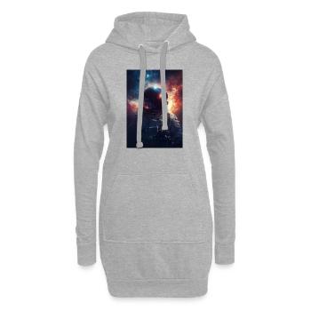 Astronaute 7 - Sweat-shirt à capuche long Femme - gris chiné - Devant