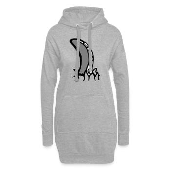 Tentakel Kraken Monster aufgerissens Shirt Alien - Hoodie-Kleid - Grau meliert - Vorne