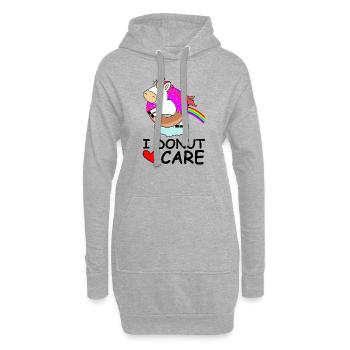 Je Donut soin arc licorne joli coeur doux - Sweat-shirt à capuche long Femme - gris chiné - Devant