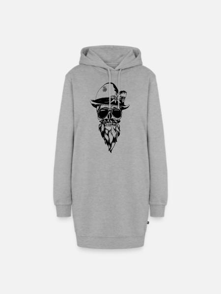 Bayerischer Totenkopf - Hoodie-Kleid - Grau meliert