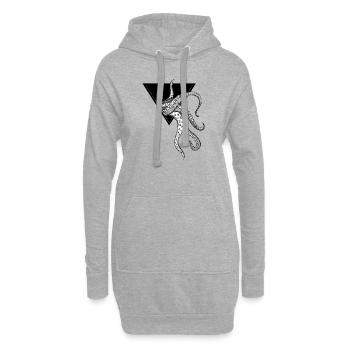 Krake - Hoodie-Kleid - Grau meliert - Vorne
