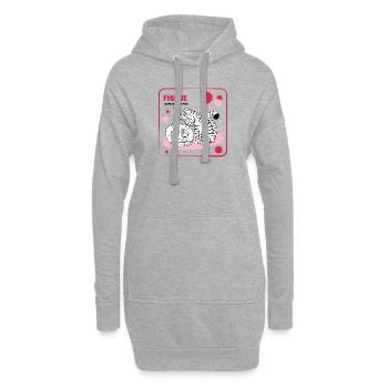 Sternzeichen Fische - Hoodie-Kleid - Grau meliert - Vorne
