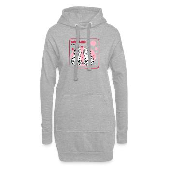 Signe du zodiaque Gémeaux - Sweat-shirt à capuche long Femme - gris chiné - Devant