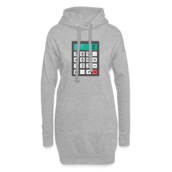 calculatrice - Sweat-shirt à capuche long Femme - gris chiné - Devant