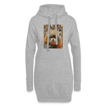 Bébés animaux mignons et moelleux - chien - Sweat-shirt à capuche long Femme - gris chiné - Devant