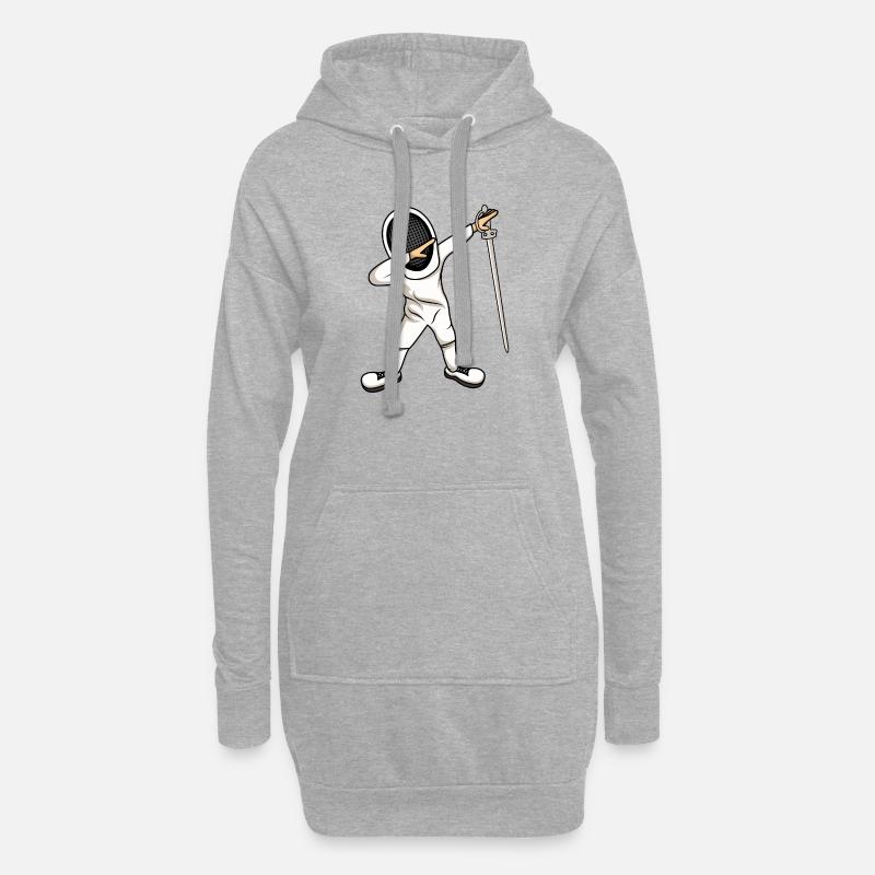 Fechten Fechter Dab Dabbing Geschenkidee - Hoodie-Kleid - Grau meliert