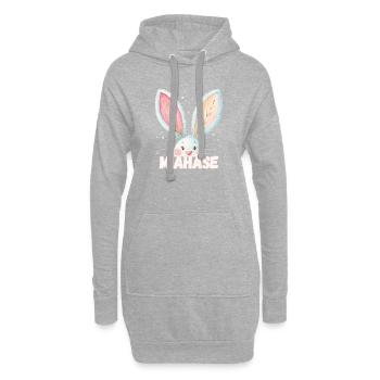 Nom Mia Lapin Miahase Nom de l’animal - Sweat-shirt à capuche long Femme - gris chiné - Devant