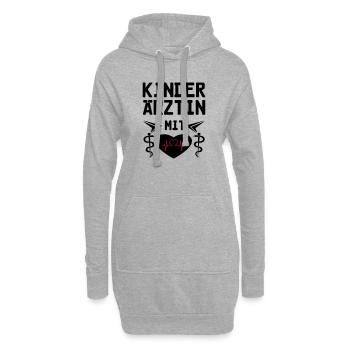 Kinderärztin mit Herz Geschenk - Hoodie-Kleid - Grau meliert - Vorne