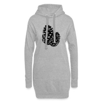 Zwei Kiefernzapfen - Hoodie-Kleid - Grau meliert - Vorne