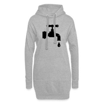 Un robinet qui goutte - Sweat-shirt à capuche long Femme - gris chiné - Devant
