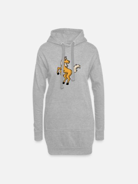 hippiques - Sweat-shirt à capuche long Femme - gris chiné