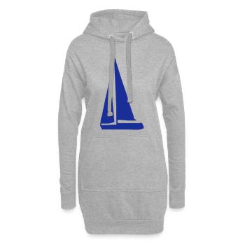 bateau à voiles - Sweat-shirt à capuche long Femme - gris chiné - Devant