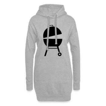 gril - Sweat-shirt à capuche long Femme - gris chiné - Devant
