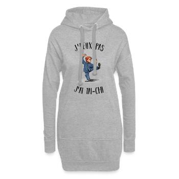 Ich kann nicht Tai Chi haben - Hoodie-Kleid - Grau meliert - Vorne