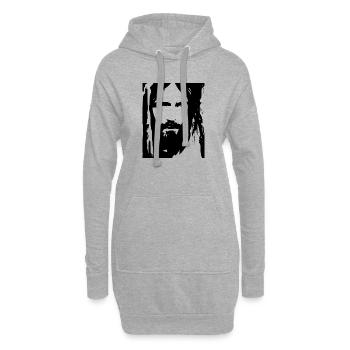 Jesus Gesicht Schatten Silhouette Glaubens Shirt - Hoodie-Kleid - Grau meliert - Vorne
