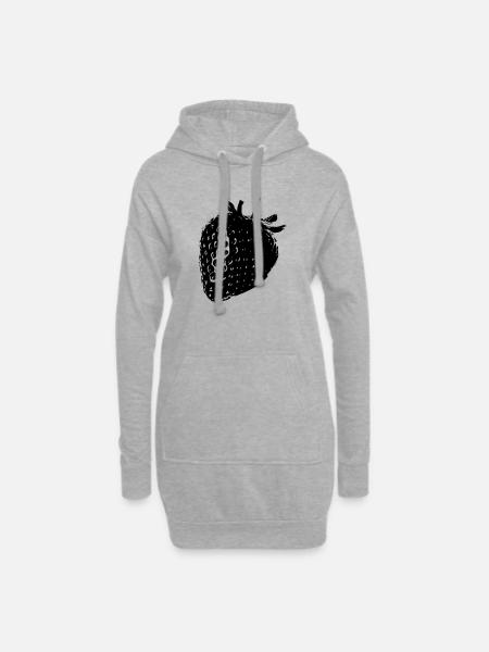 Erdbeere - Hoodie-Kleid - Grau meliert