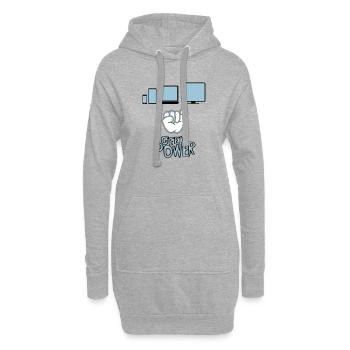 Geek - Sweat-shirt à capuche long Femme - gris chiné - Devant