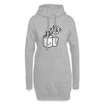 I'm beautiful - unicorn / toilet paper - Hoodie-Kleid - Grau meliert - Vorne