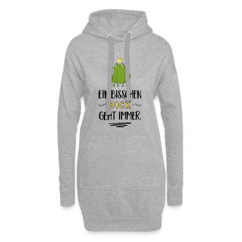 Lustige Sprüche - Hoodie-Kleid - Grau meliert - Vorne