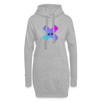 X-Palm Trees Beach Retro Floride Californie - Sweat-shirt à capuche long Femme - gris chiné - Devant