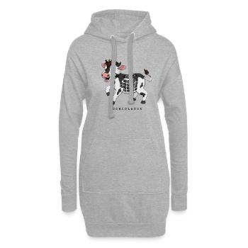 Cowculator - calculateur de vache - Sweat-shirt à capuche long Femme - gris chiné - Devant