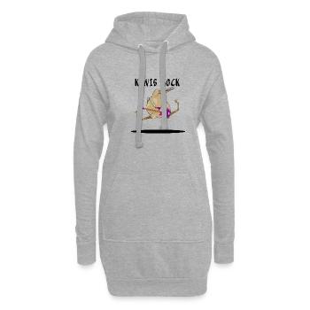 Kiwi Bass Guitar - Hoodie-Kleid - Grau meliert - Vorne