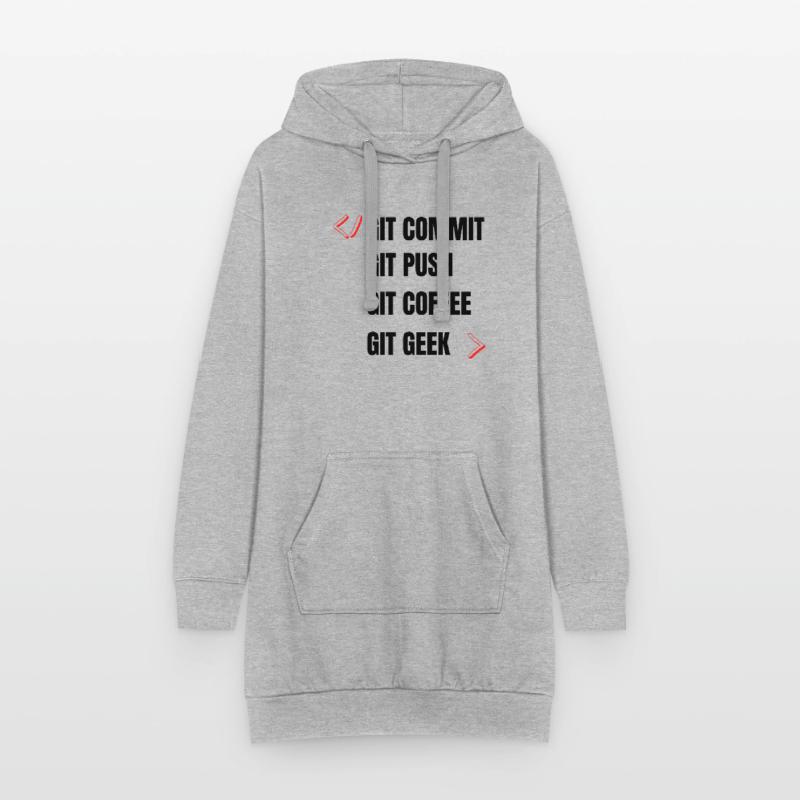 git commit git push git coffee git geek développeu Sweat-shirt à capuche long Femme