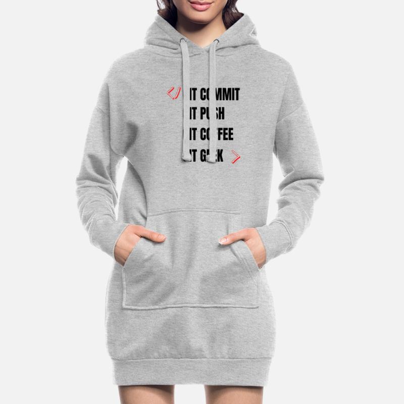 git commit git push git kaffee git geek developpeu Hoodie-Kleid
