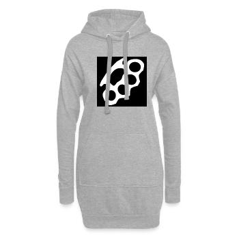 C’est un coup de poing - Sweat-shirt à capuche long Femme - gris chiné - Devant