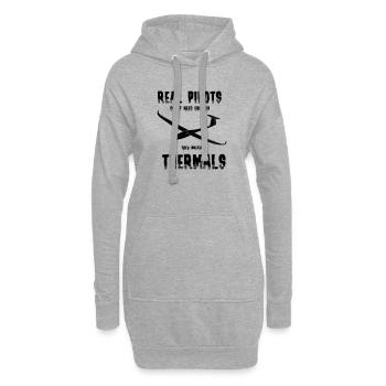 Planeur planeur Tshirt - Sweat-shirt à capuche long Femme - gris chiné - Devant