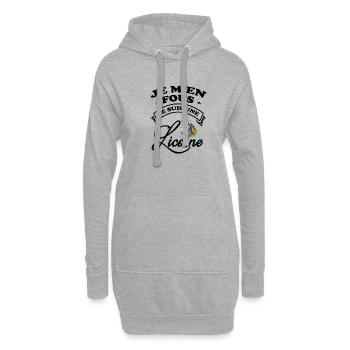JE SUIS UNE LICORNE - Sweat-shirt à capuche long Femme - gris chiné - Devant