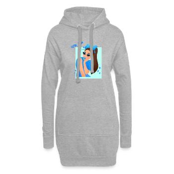 Glitzerkönigin - Hoodie-Kleid - Grau meliert - Vorne
