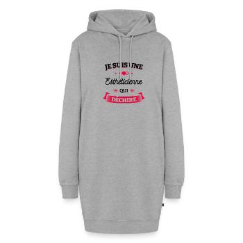 ESTHÉTICIENNE QUI DÉCHIRE - Sweat-shirt à capuche long Femme - gris chiné - Devant
