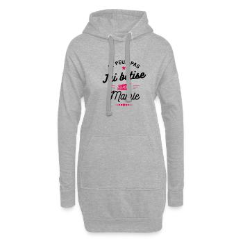 JE PEUX PAS J'AI BÊTISE AVEC MAMIE - Sweat-shirt à capuche long Femme - gris chiné - Devant