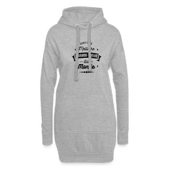 CERTIFIÉE MEILLEURE GRANDE SOEUR DU MONDE - Sweat-shirt à capuche long Femme - gris chiné - Devant